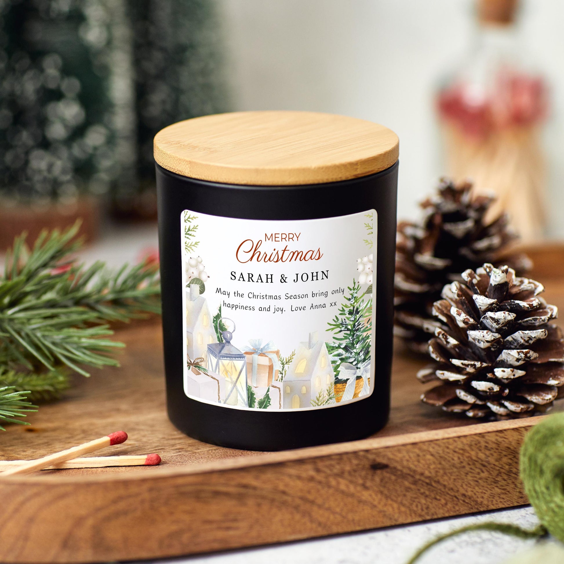 Personalised Christmas candle gift, stocking filler Christmas present,Christmas hamper, holiday candle, festive candle, Christmas Eve gift, Xmas gift scented candle