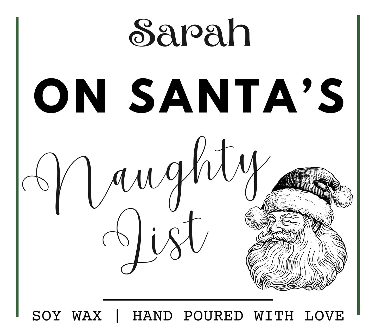 On Santas Naughty List Funny Christmas Personalised Candle Gift, Secret Santa Gifts For Women, Bestie Funny Xmas Candles, Joke Rude Candle Stocking Filler Christmas Present for Friend Wanky Candle, Fun Scented Candle