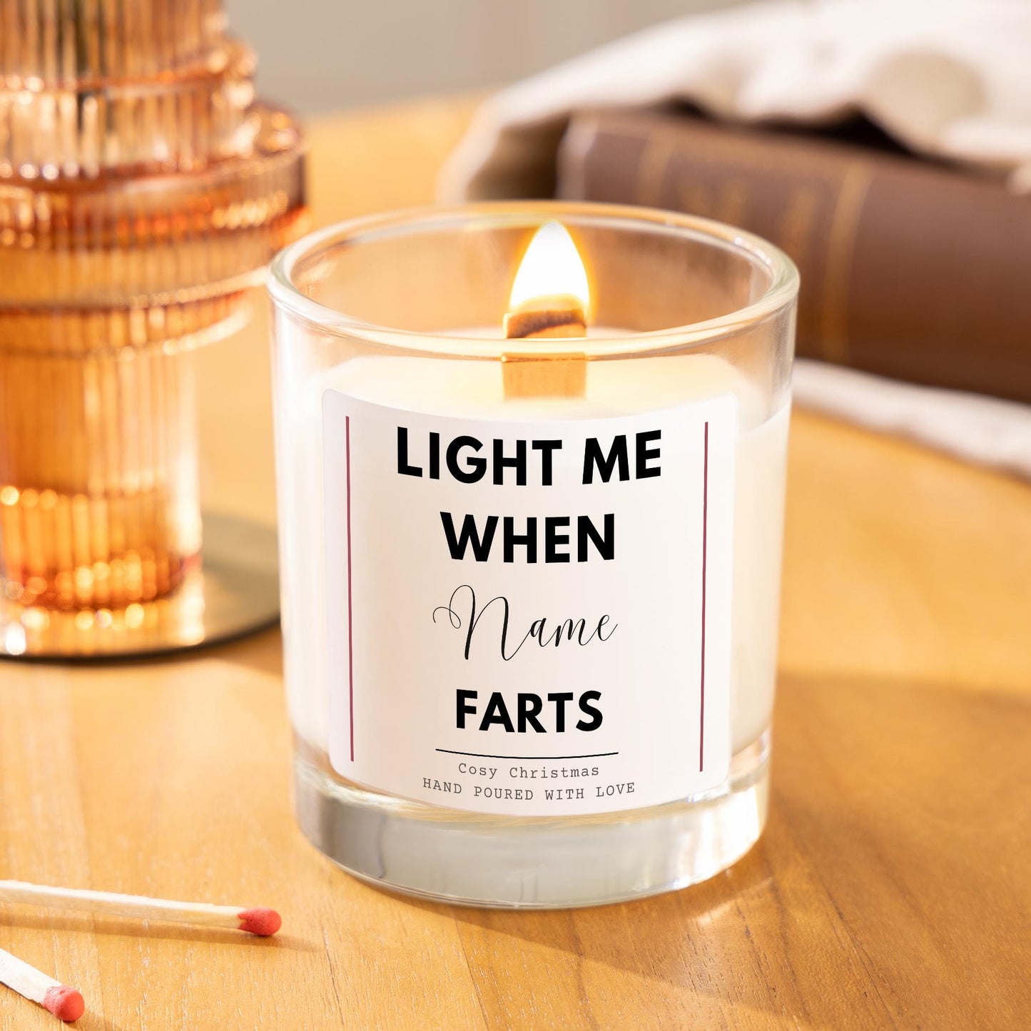 Fart Candle Gift for Husband, Personalised Novelty Gifts for Dad, Funny Gift for Boyfriend, Fun Gifts for Men, Brother Silly Gifts for Men Rude Stocking Filler Christmas Present, Birthday Gift