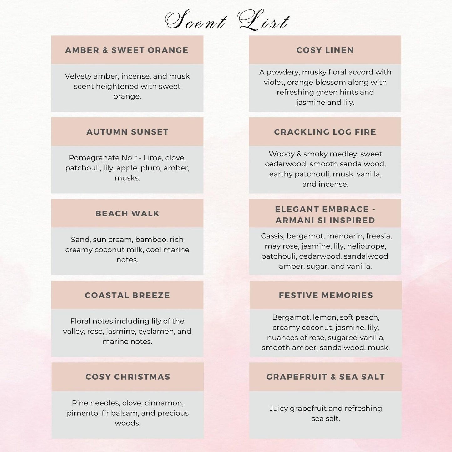 scent list