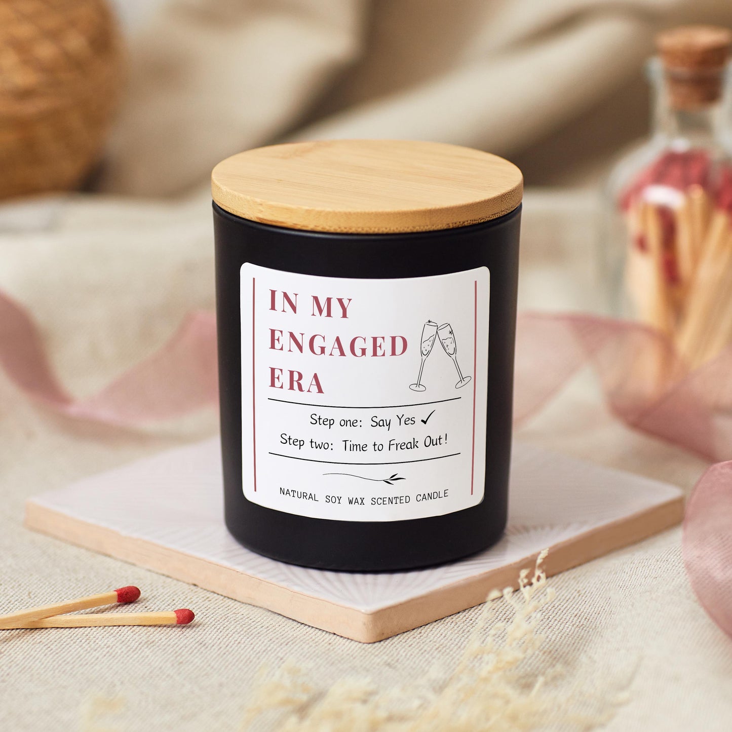 In My Engaged Era Personalised Engagement Present for Future Bride, Engagement Gift for Her, Funny Cute Engagement Scented Candle