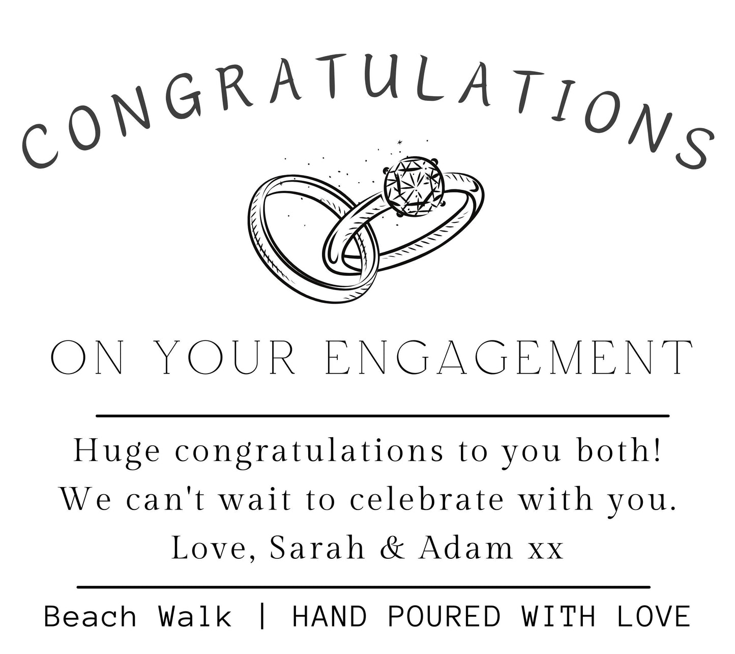 Personalised Scented Candle, Congratulations Engagement Gift for Couple, Engagement Present for Bride to Be, Custom Engaged Gift, Bridal Shower Gift Future Mrs Gift, Engagement Keepsake, Proposal Gift, Newly Engaged Present, Engagement Party Gift