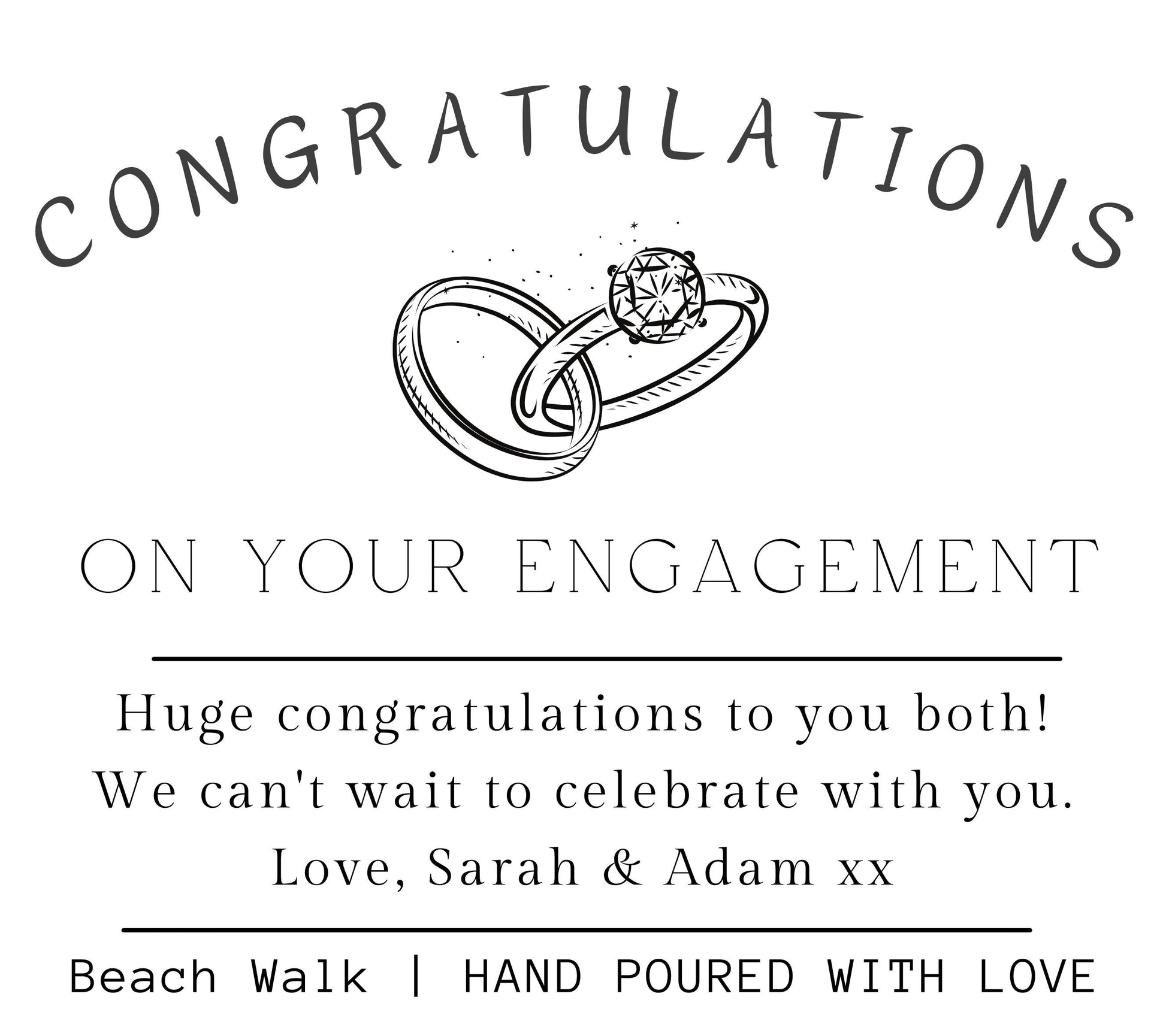 Personalised Scented Candle, Congratulations Engagement Gift for Couple, Engagement Present for Bride to Be, Custom Engaged Gift, Bridal Shower Gift Future Mrs Gift, Engagement Keepsake, Proposal Gift, Newly Engaged Present, Engagement Party Gift