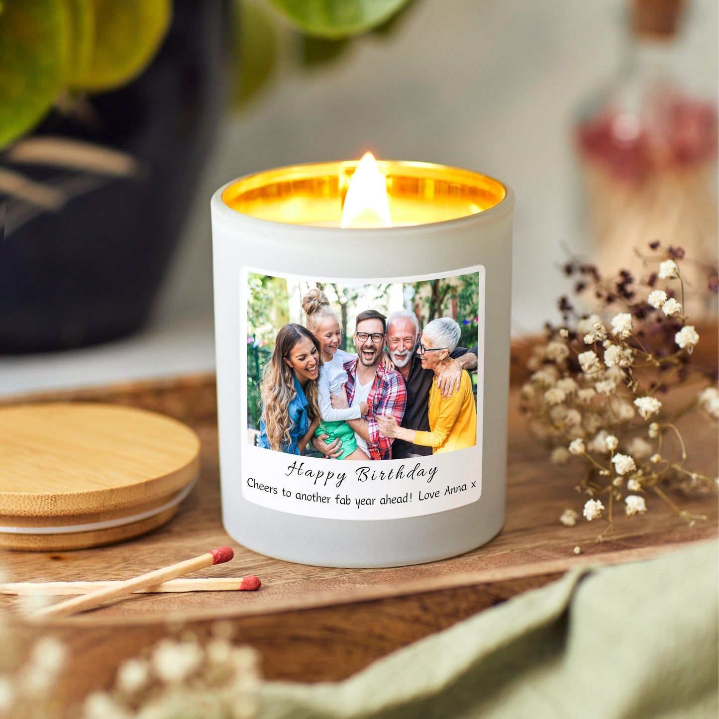 Photo Candle Personalised Birthday Gifts for Her, Gift for Him, Luxury Candle 30th Birthday Gift Set, 40th Birthday Present, 50th, 60th Gift