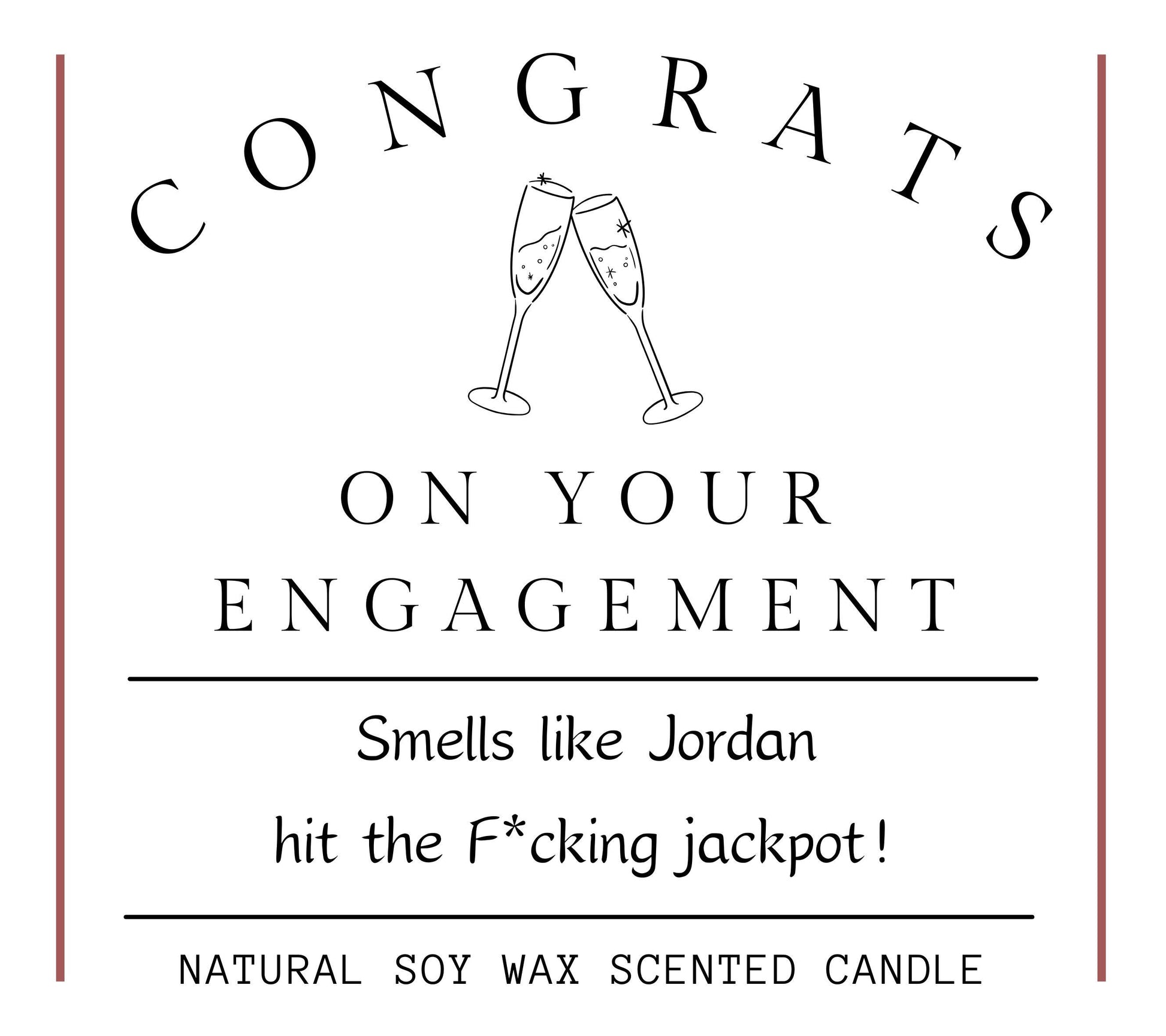 Personalised Funny Engagement Candle, Engagement Present, Custom Engagement Party, Funny Gifts, Bachelorette Party, Funny Candles