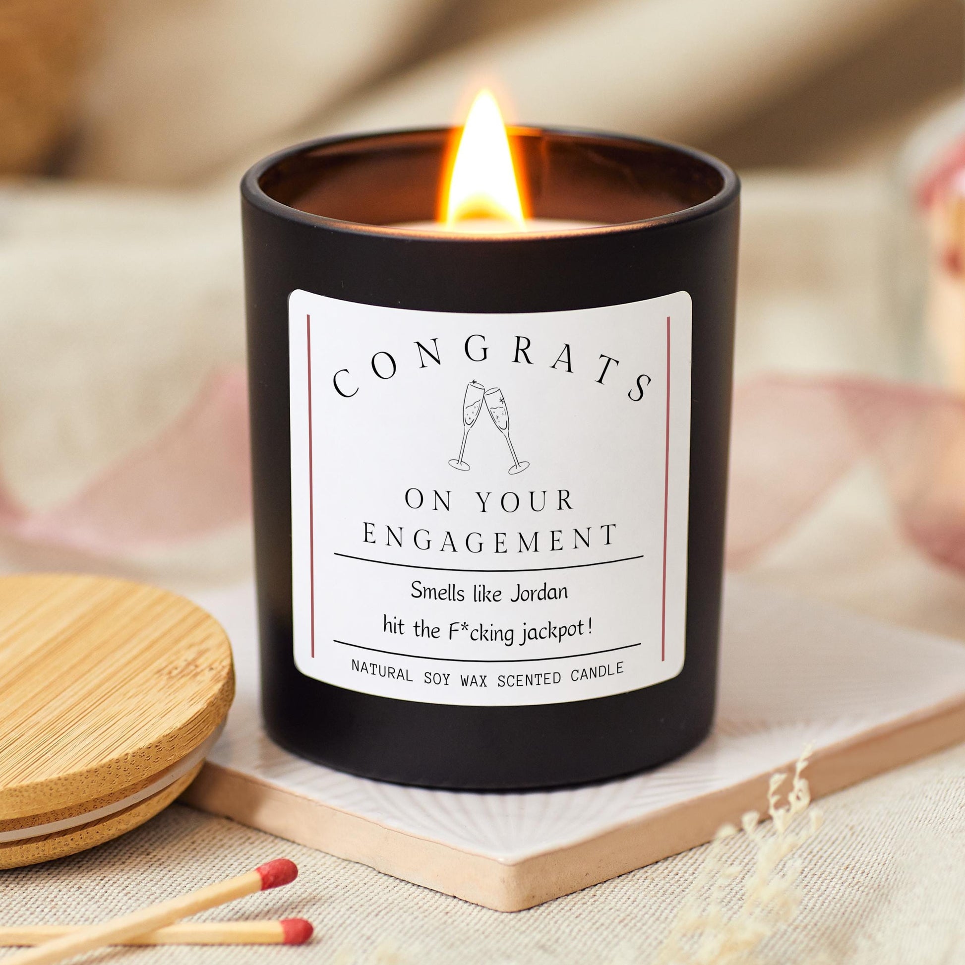 Personalised Funny Engagement Candle, Engagement Present, Custom Engagement Party, Funny Gifts, Bachelorette Party, Funny Candles