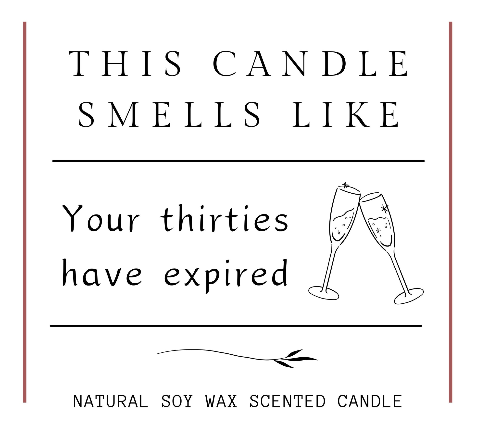 40th Birthday Gift Set With Matches, Smells Like Your Thirties Have Expired, 40th Birthday Gifts for Women, 40th Birthday Personalised Candle, Funny Candle for Friends 40th, Auntie Gift, Gift under 20, Gift under 30, Sister Gift, Best Friend Personalised Gift