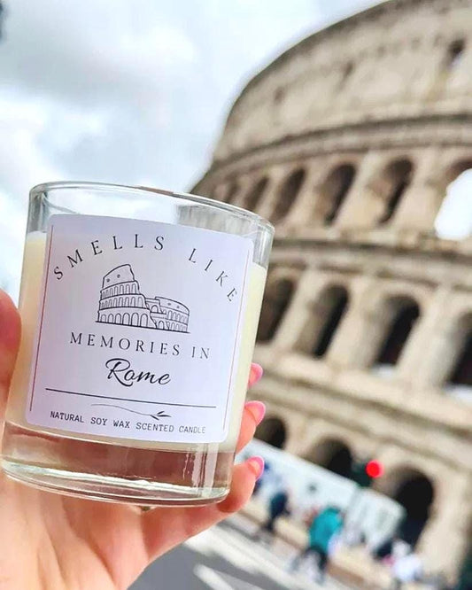 Rome Holiday Scented Soy Candle: Italian Travel Memory Gift