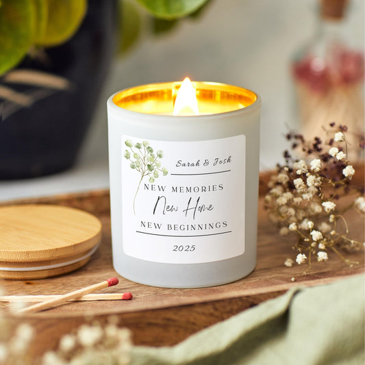 New Home Gift, Personalised Housewarming Candle Gift for Couple, Gifts for home, Moving Gift for Friend, First Home Gift, New Beginnings