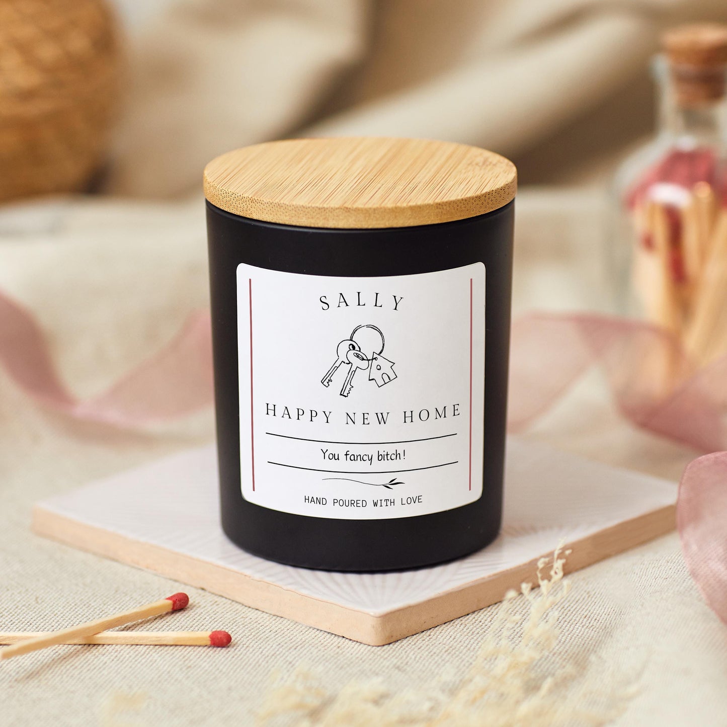 New Home Gift, Funny Personalised Housewarming Candle for Friend, Bestie Gifts for First Home, Fancy Friend, Unique Best Friend Gift