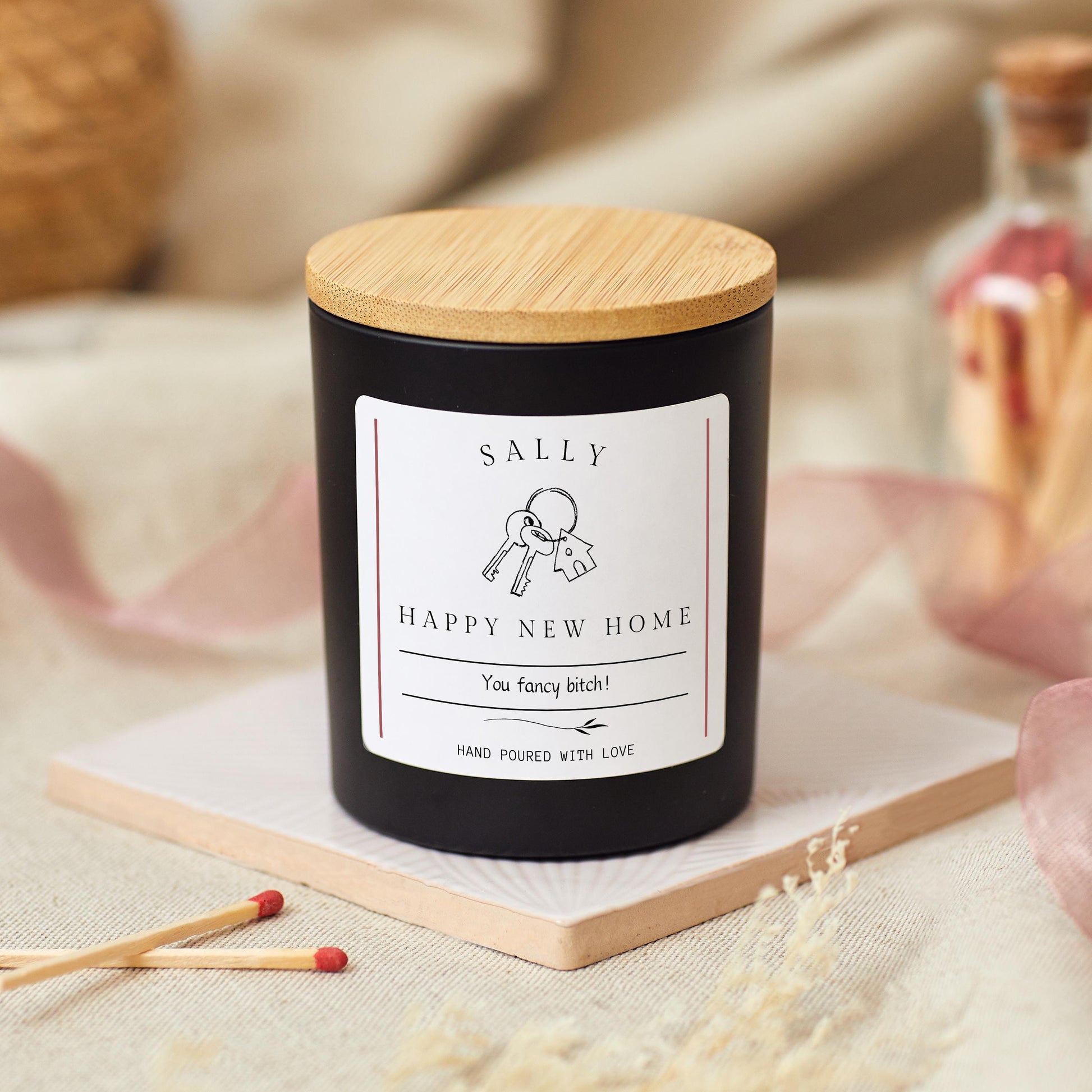 New Home Gift, Funny Personalised Housewarming Candle for Friend, Bestie Gifts for First Home, Fancy Friend, Unique Best Friend Gift