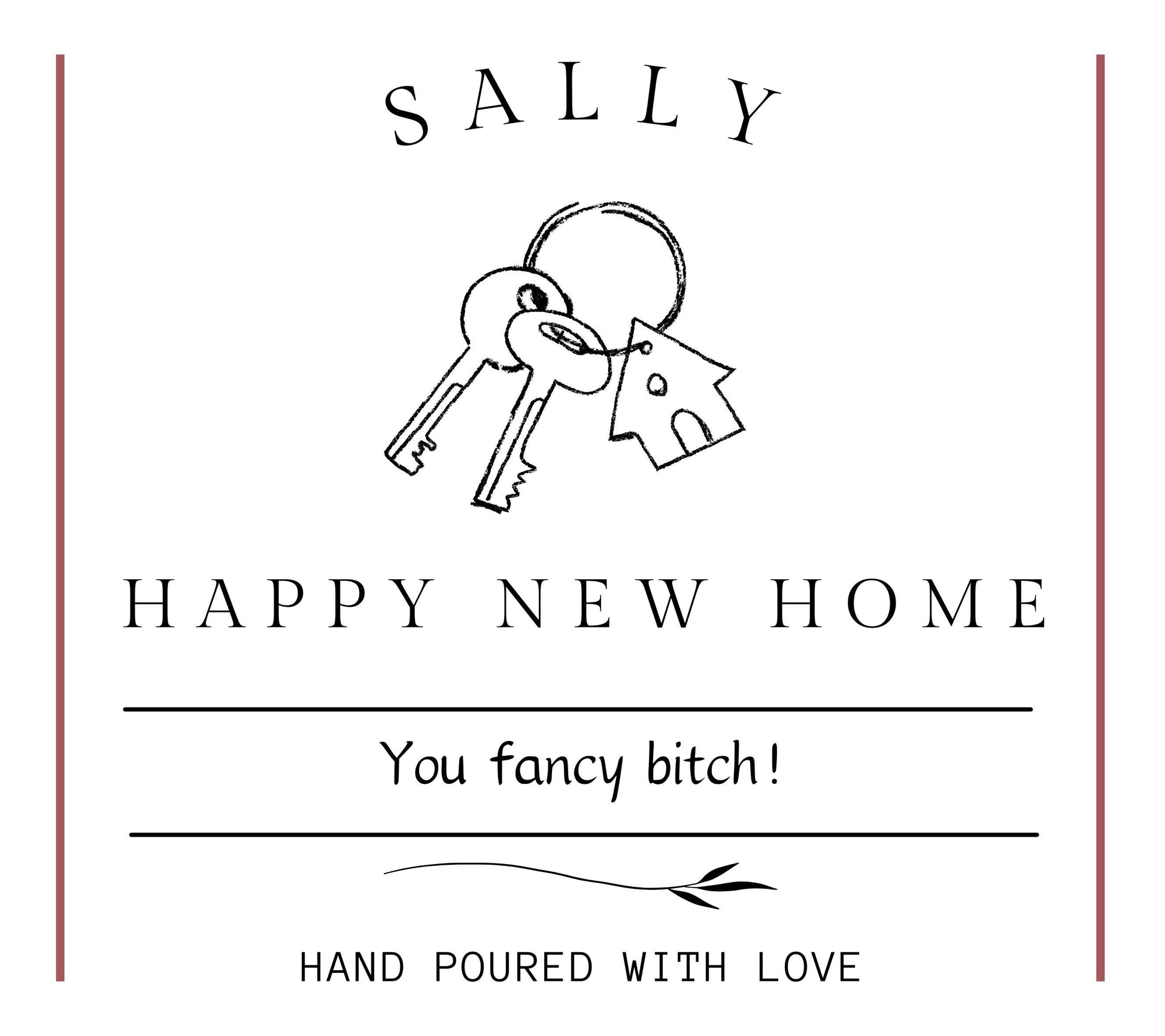 New Home Gift, Funny Personalised Housewarming Candle for Friend, Bestie Gifts for First Home, Fancy Friend, Unique Best Friend Gift