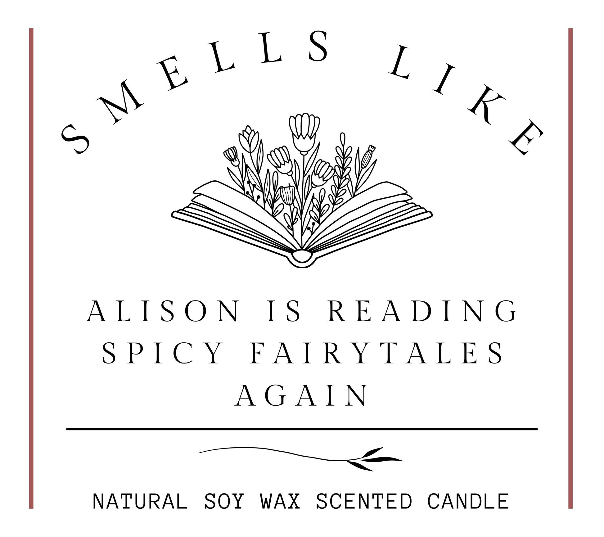 Funny Book Lover Gift, She's Reading Spicy Fairytales Again, Personalised Bookish Candle for Her, Smut Lover Gift, Smut Spicy Book Reader