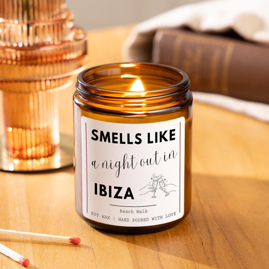 Smells Like A Night Out In Ibiza, Benidorm, Spain Candle for Friend, Gift for Bestie, Sister Birthday Gifts, Christmas Secret Santa Gift