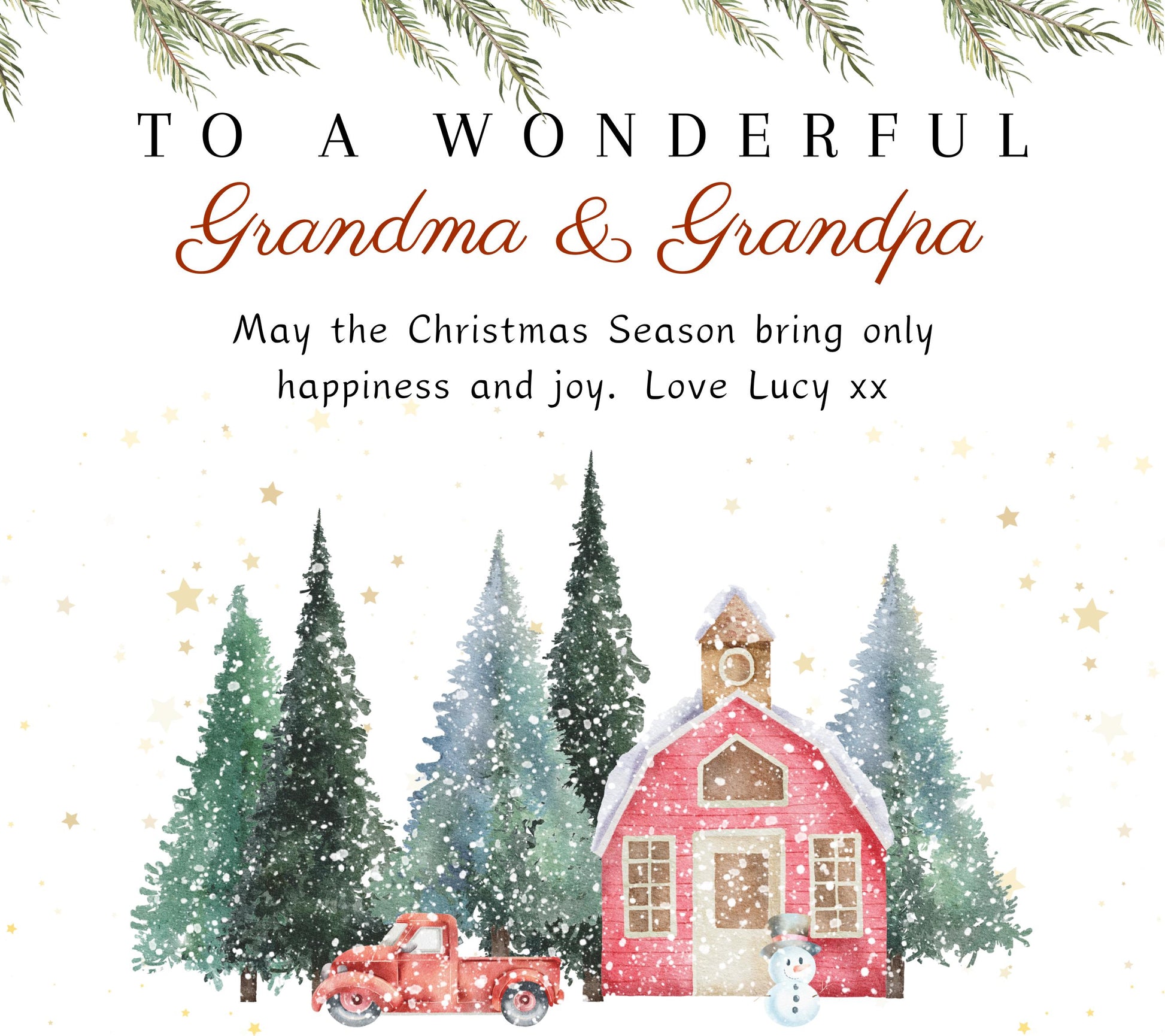 Christmas Candle Personalised Present for Grandma and Grandpa, Nana Custom Xmas Gift, Festive Soy Wax Candle for Grandparents