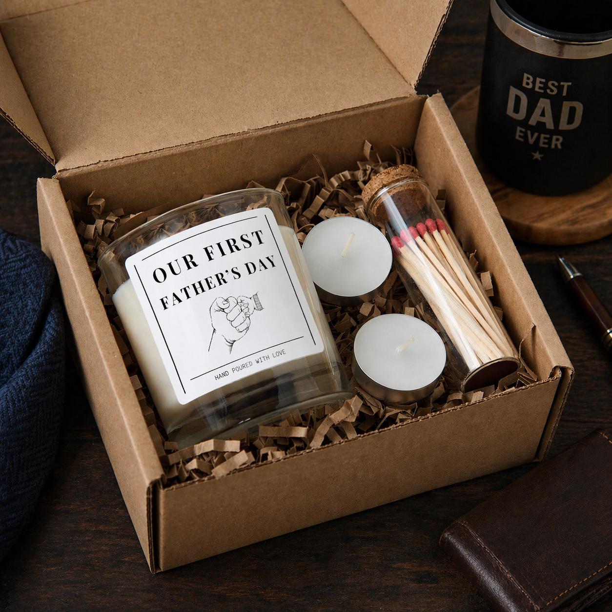 First Father’s Day Gift Candle, New Dad Gift from Baby, Personalised Dad Candle, Father and Son Gift, Meaningful Gift for Dad UK