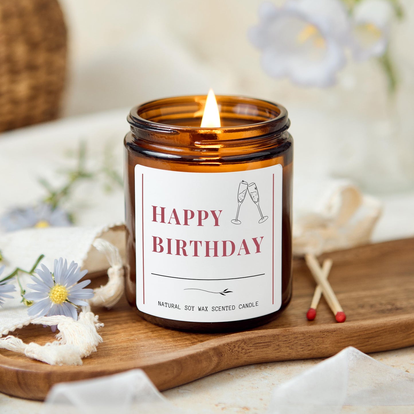 Birthday Self Care Pamper Hamper Gift Box With Soy Wax Candle, Eye Mask, Bath Salts Bestie, Friend, Mum