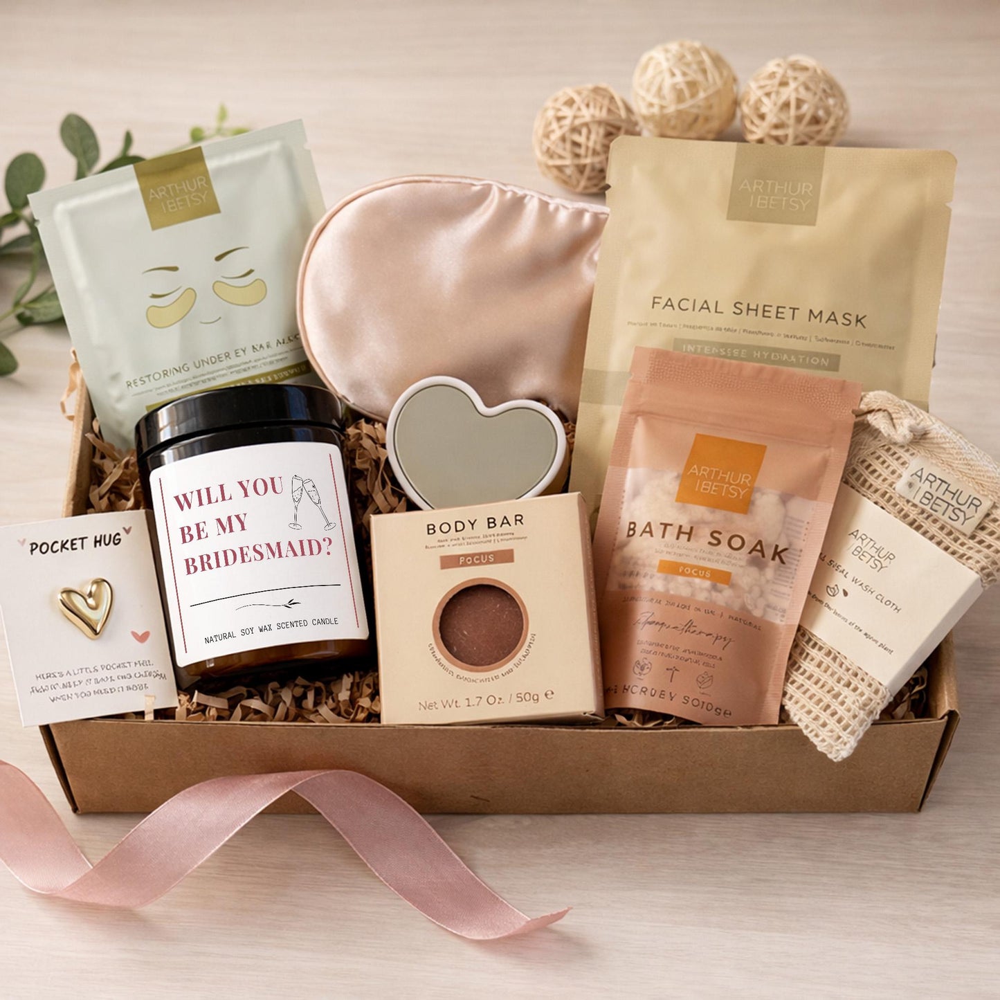 Bridesmaid, Maid of Honour & Flower Girl Proposal Pamper Hamper Gift Box, Bridal Party, Will You Be My Bridesmaid