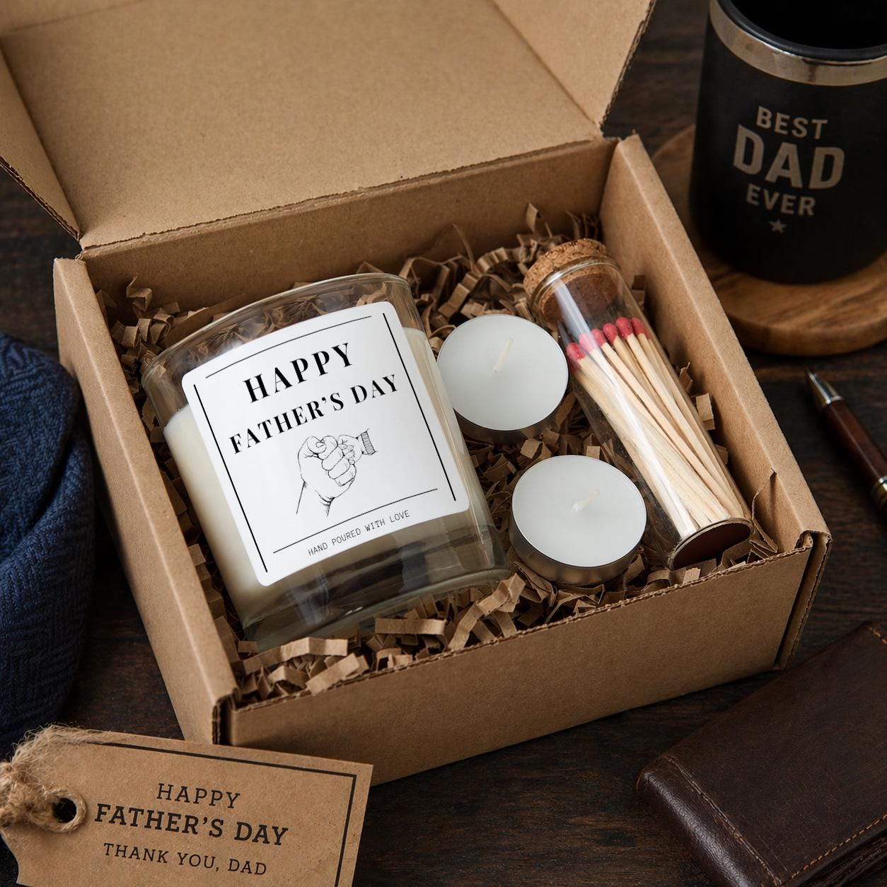 Father’s Day Soy Wax Candle Gift for Dad from Son – First Fathers Day Present