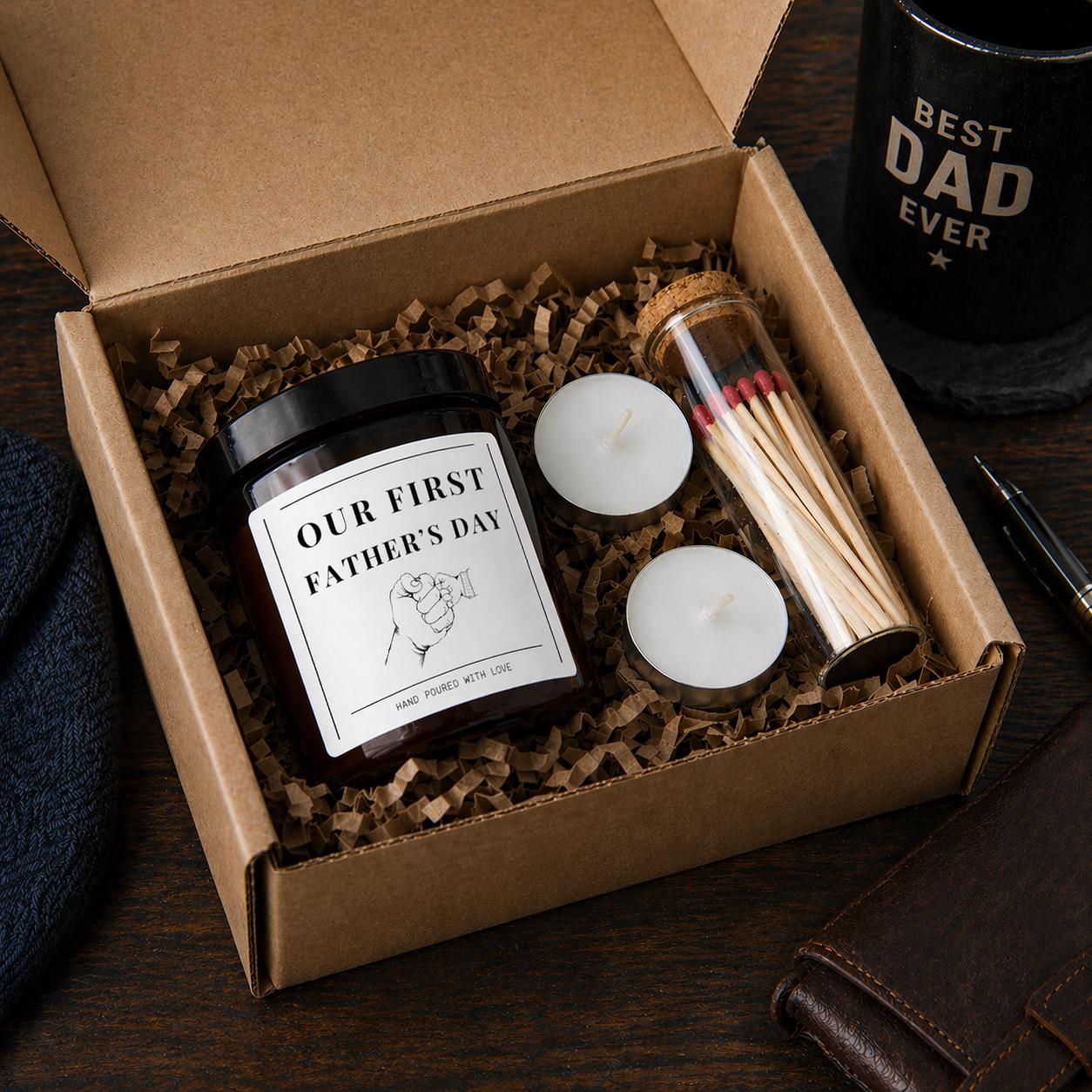 First Father’s Day Gift Candle, New Dad Gift from Baby, Personalised Dad Candle, Father and Son Gift, Meaningful Gift for Dad UK