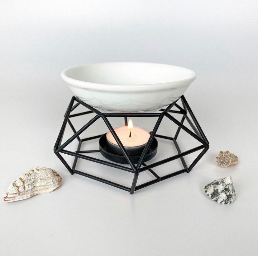 Oil Burner / Geometric Wax Burner / Wax Melt Burner for Soy Wax Melts and Essential Oil | Oil Burner Gift | Gift for Her | Aromatherapy Gift