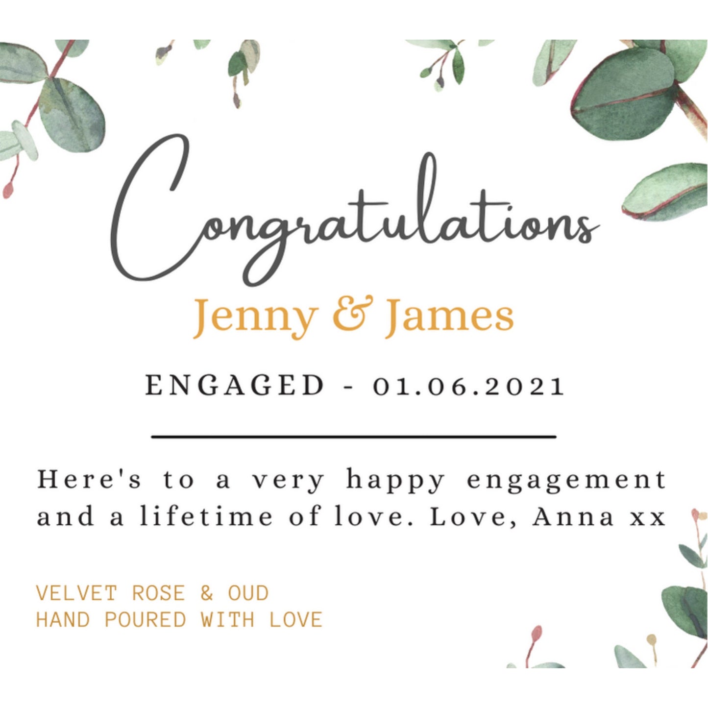 engagement candle, congratulations on engagement candle, scented candle, soy wax candle