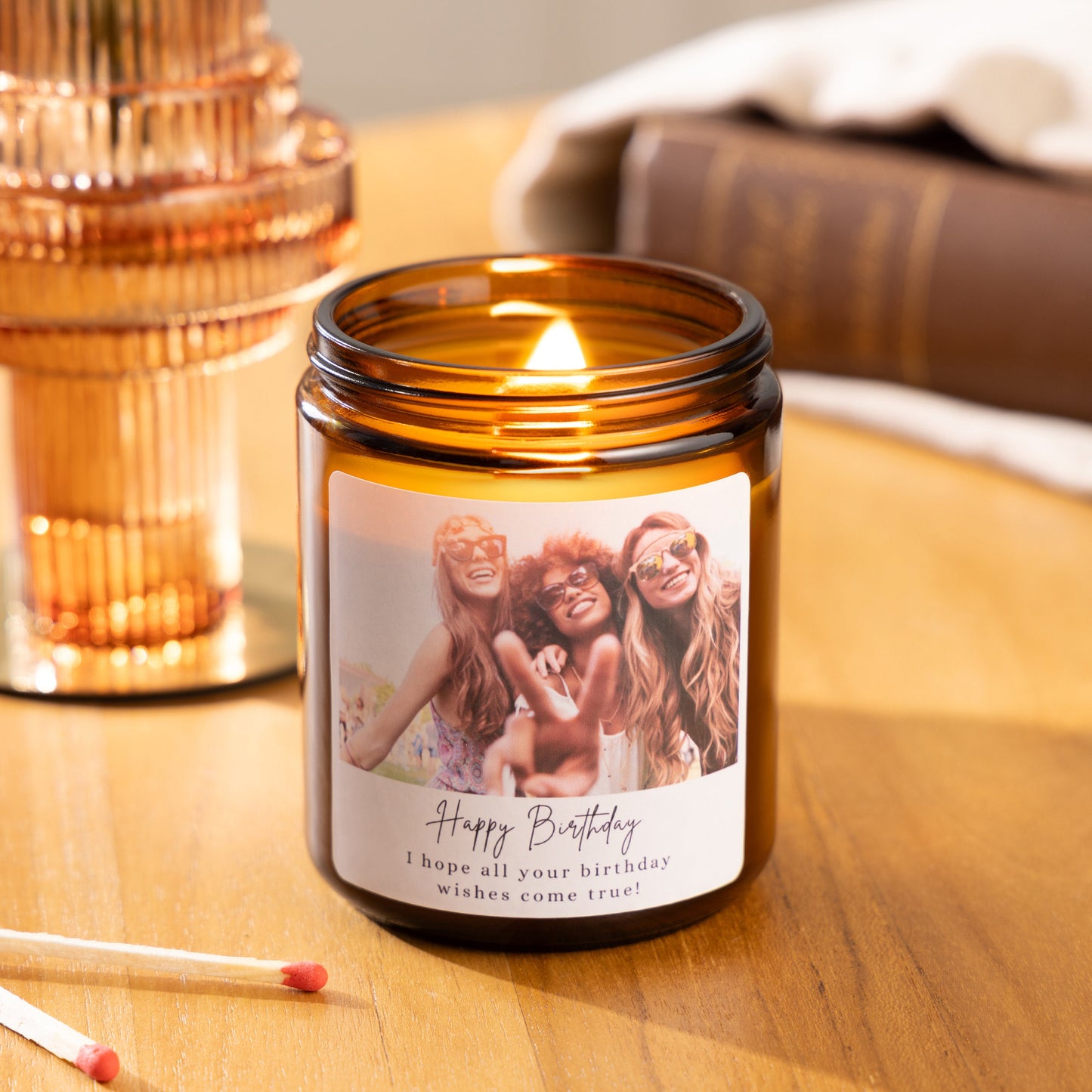 Photo candle for any occasion, gift set, personalised candle, soy wax candle