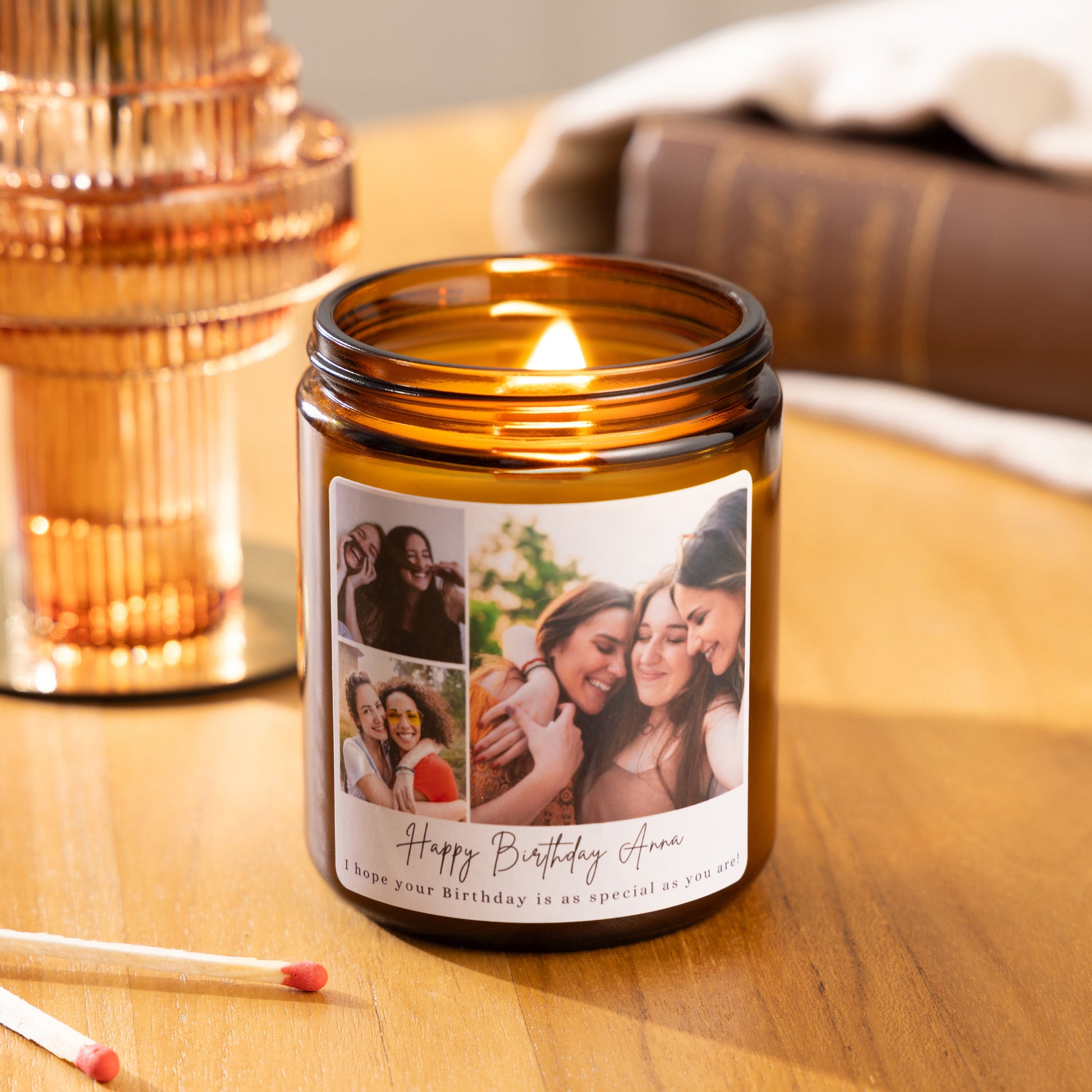 Photo candle, birthday candle, scented candle, soy wax candle, personalised candle