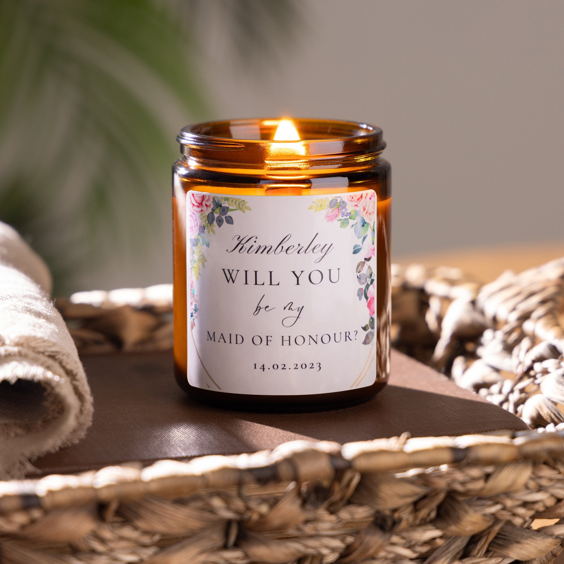 Bridesmaid proposal, Maid of Honour proposal, will you be my bridesmaid candle, scented candle, handmade candle