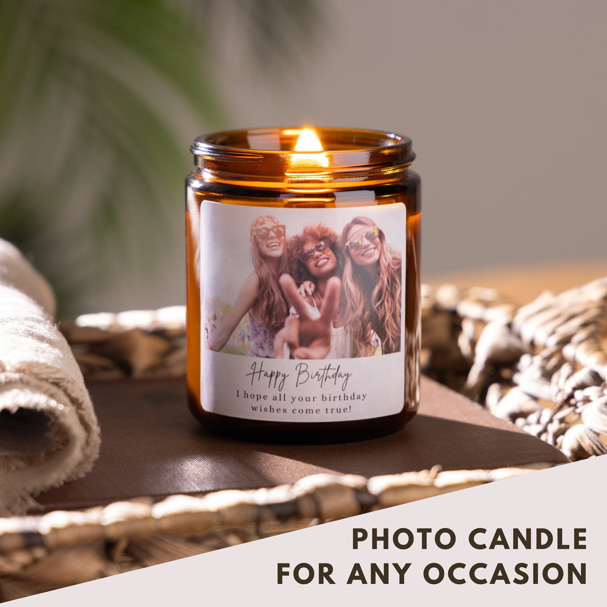 photo candle for any occasion, birthday candle, scented candle, soy wax candle