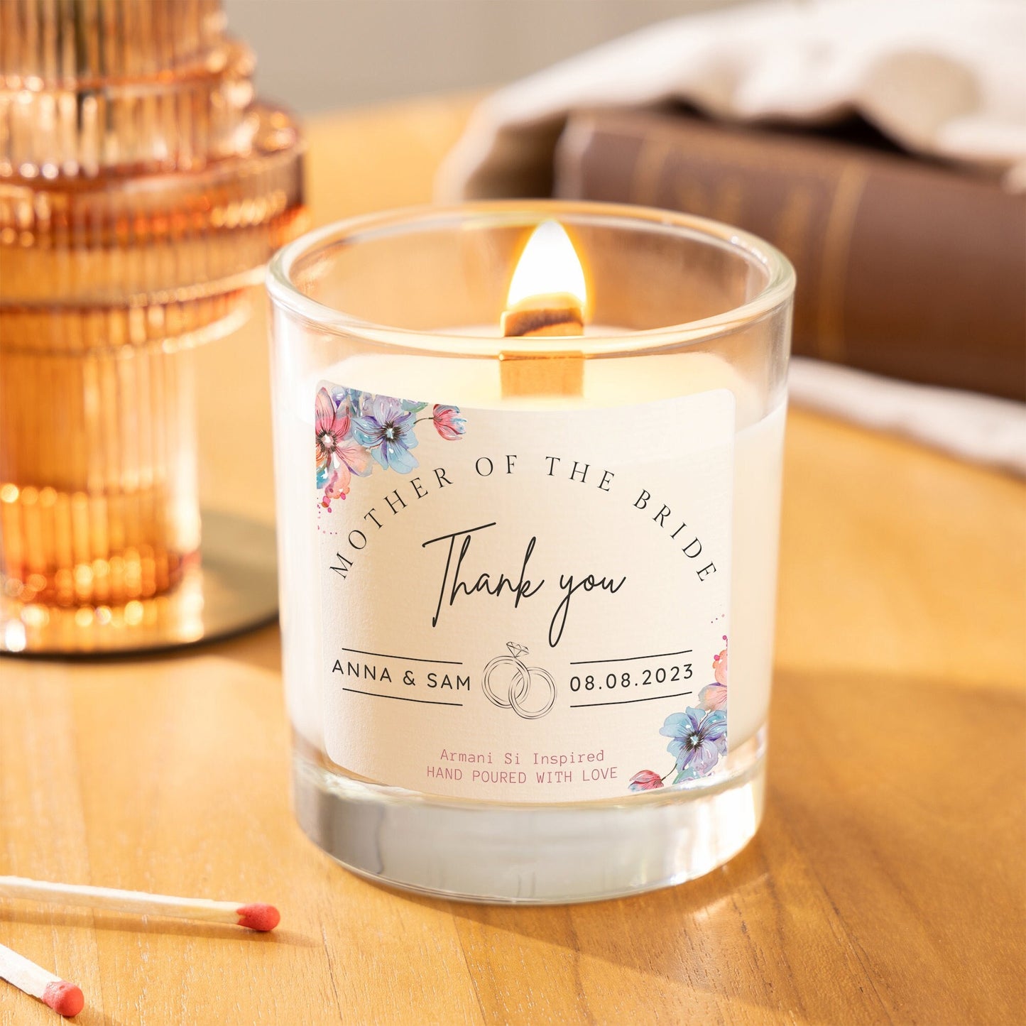 Thank you mother of the Bride candle Mother of the Groom