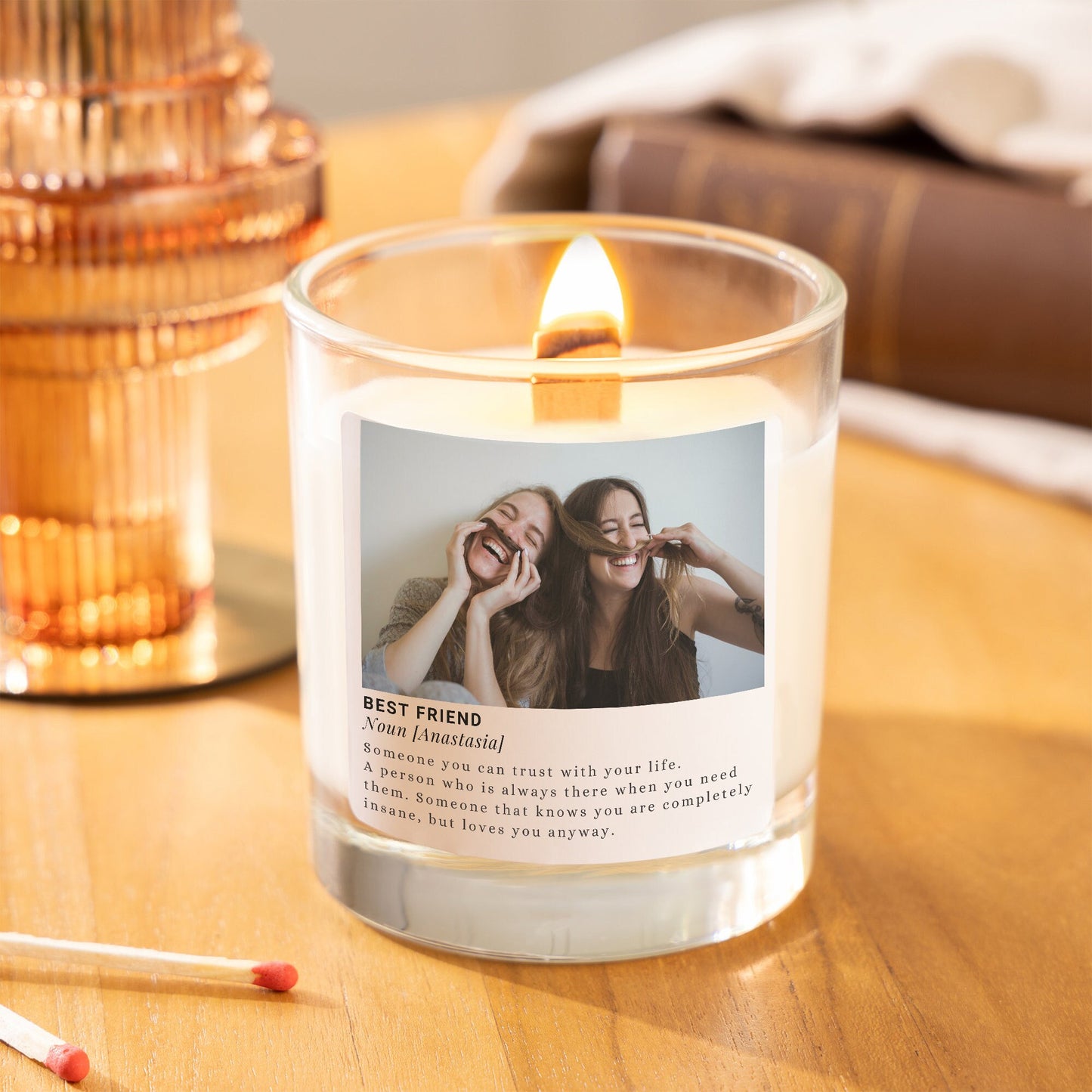 Personalised Best Friend Candle, Friendship Gift, Best Friend Definition Candle with Photo, Photo Candle, Personalised Gift for Best Friend, Gift for Her, Birthday Gift, Photo Gift