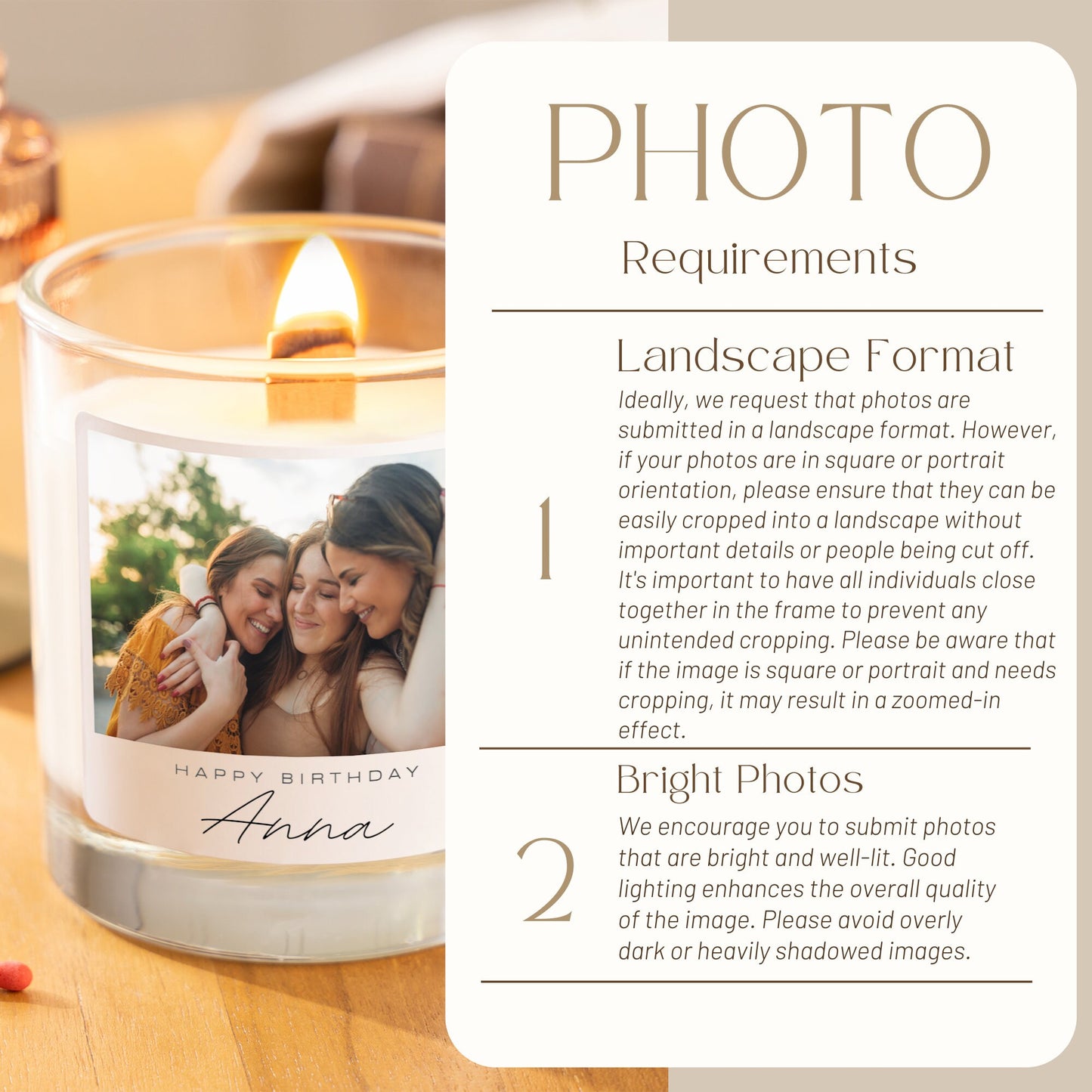 Photo Candle, Personalised Candle with photos, photo candle gift for ANY occasion, birthday photo gift, personalised picture candle