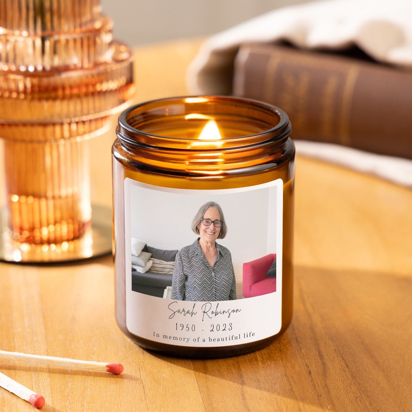 personalised candle, candle gift, personalised gift, custom candle, candle with picture, photo candle, in loving memory, memorial gift, loss of father, christmas in heaven, remembrance gifts, funeral favors, sympathy gifts