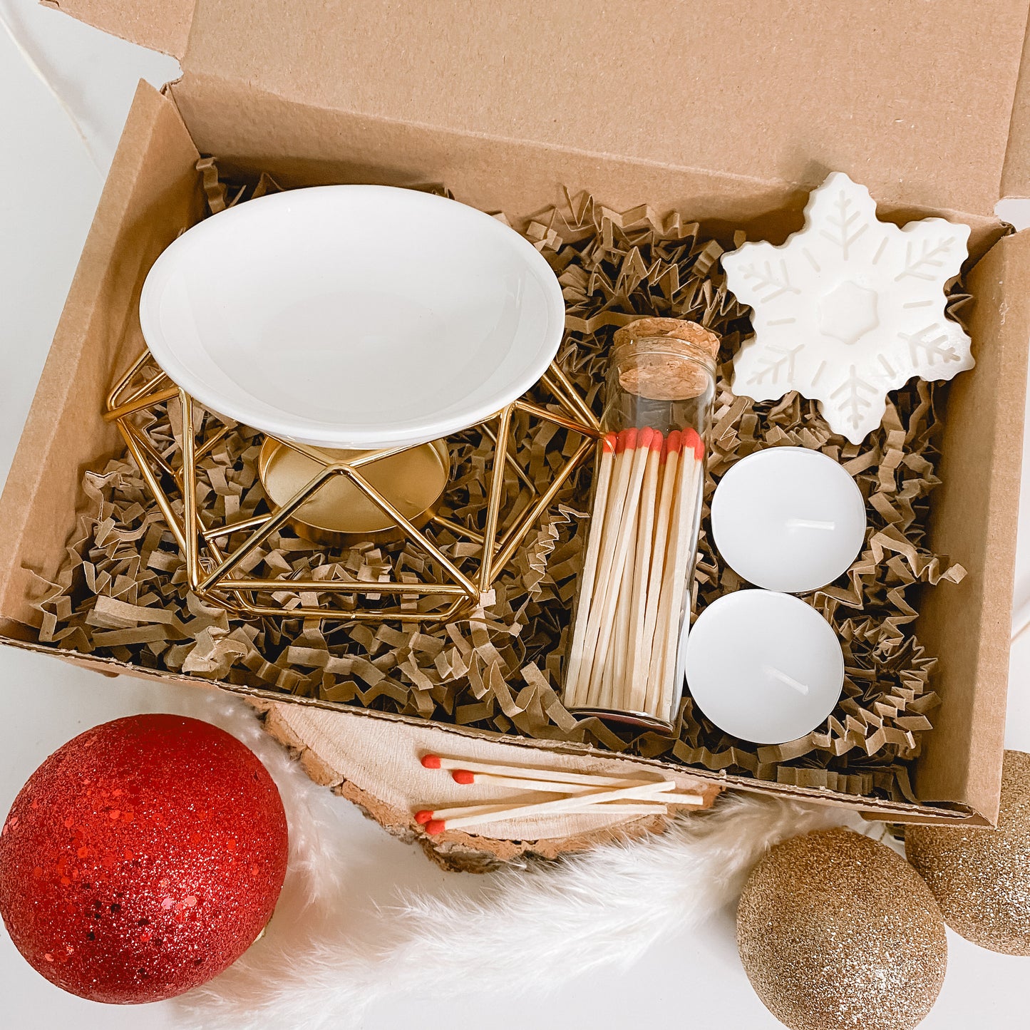 wax burner gift set - oil burner with matches and tea light