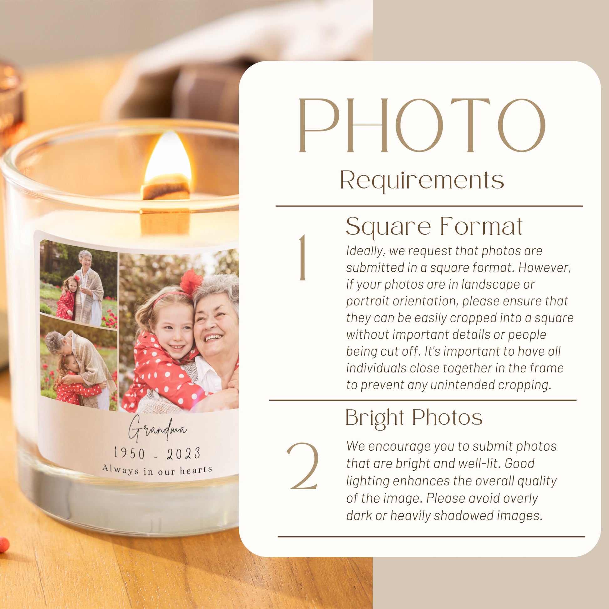 personalised candle, candle gift, personalised gift, custom candle, candle with picture, photo candle, in loving memory, memorial gift, loss of father, christmas in heaven, remembrance gifts, funeral favors, sympathy gifts