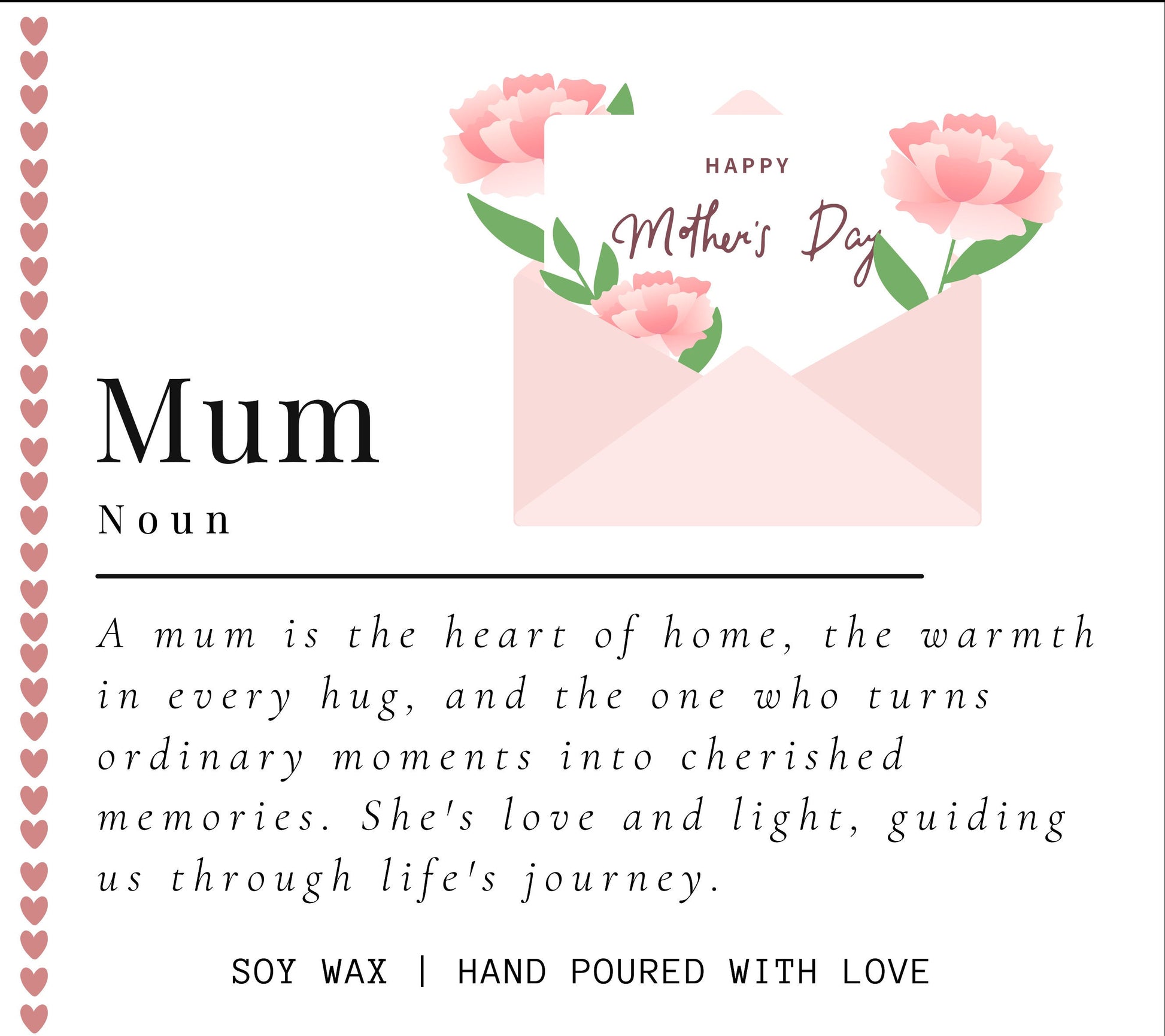 mothers day personalised gift scented candle made with soy wax