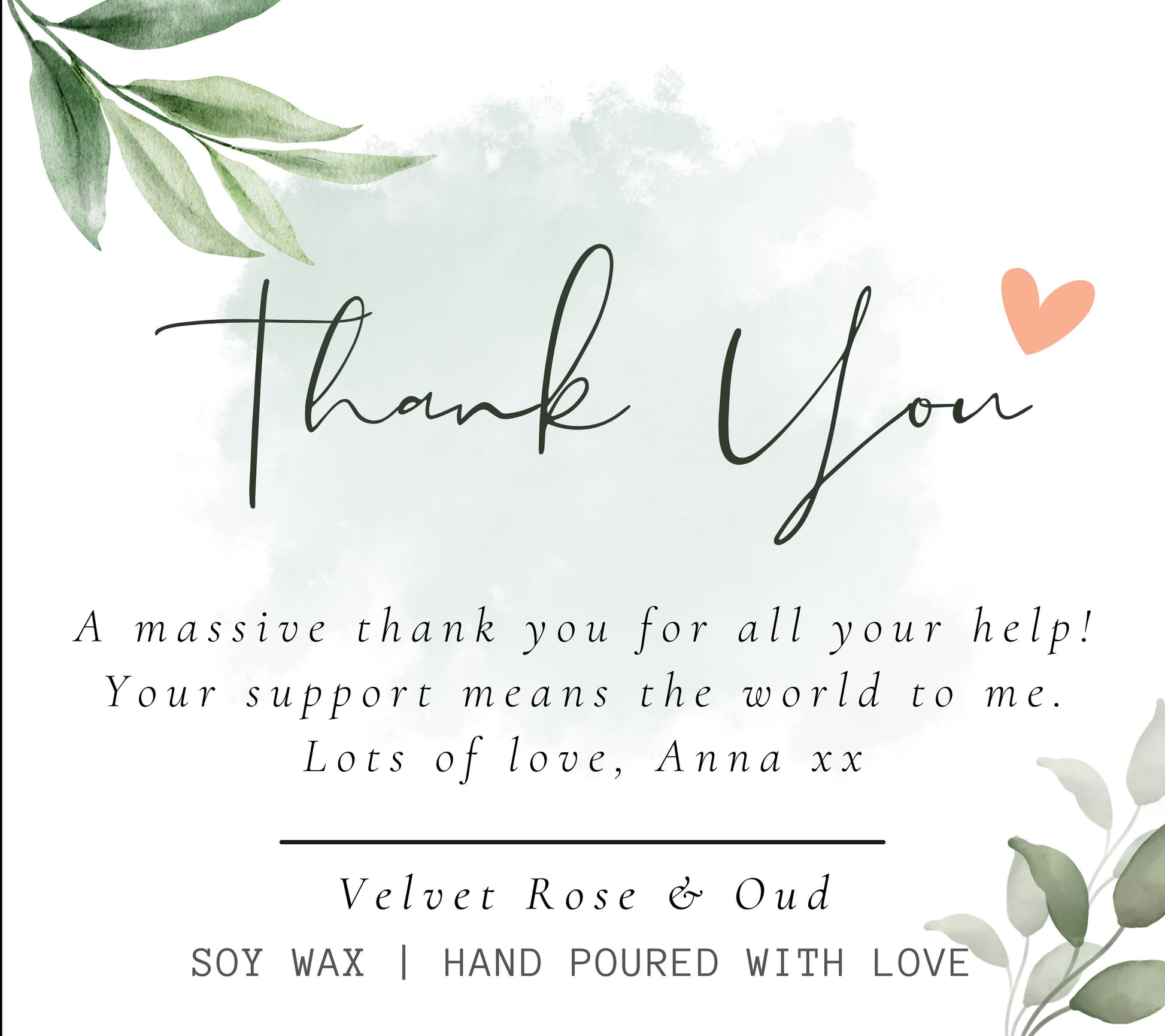 Thank you Candle Appreciation Gift, Personalised Scented Soy Wax Candle Thank You Gift, Gift for Teacher, Friend Thank You, Thank You Card